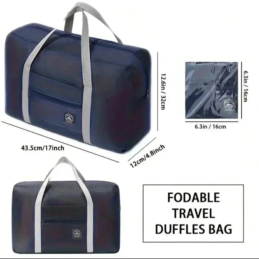 Compact folding travel bag womens and mens storage for long car and plane rides
